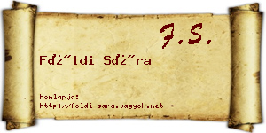 Földi Sára névjegykártya