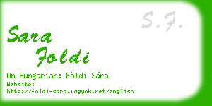 sara foldi business card